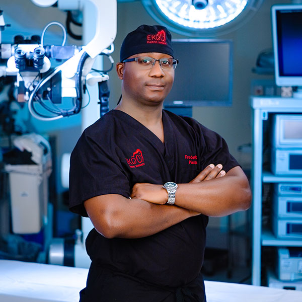 Dr Eko in Scrubs